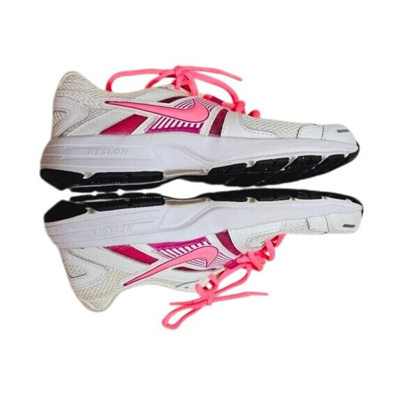 Nike Womens Running Shoes Sz 7.5 White &‎ Pink Mesh Athletic Sneakers Active - Picture 3 of 16